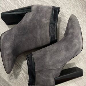 Gray suede ankle boots